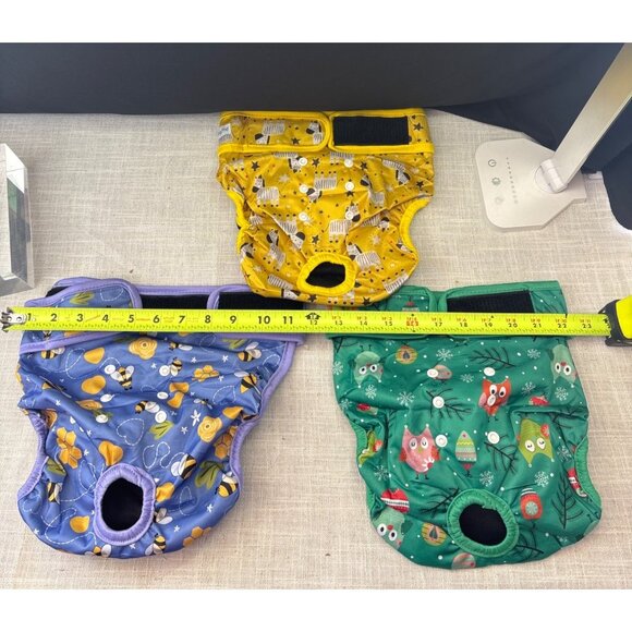 Reusable Washable Dog Diapers Bundle - L - 3 Pack - Adjustable Fit With Fun Patt - Picture 2 of 4